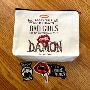 Good girls go, bad girls go to Mystic Falls with Damon bag make up handbag fun